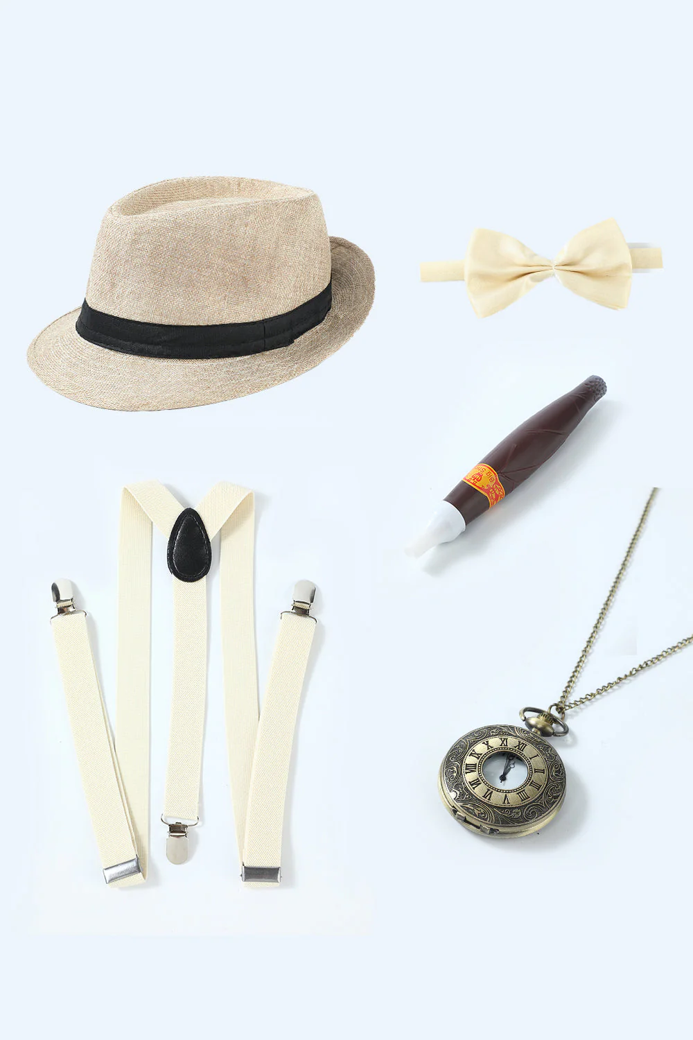 Grey 1920s Accessories Set for Men - Image 13