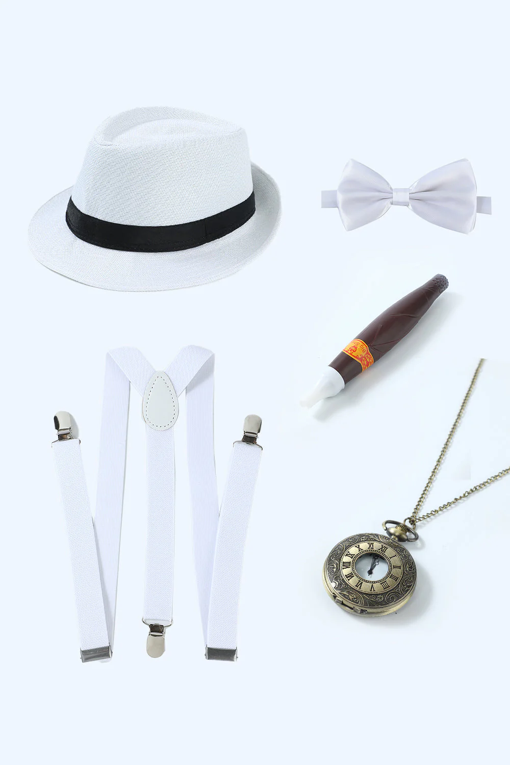 Grey 1920s Accessories Set for Men - Image 9