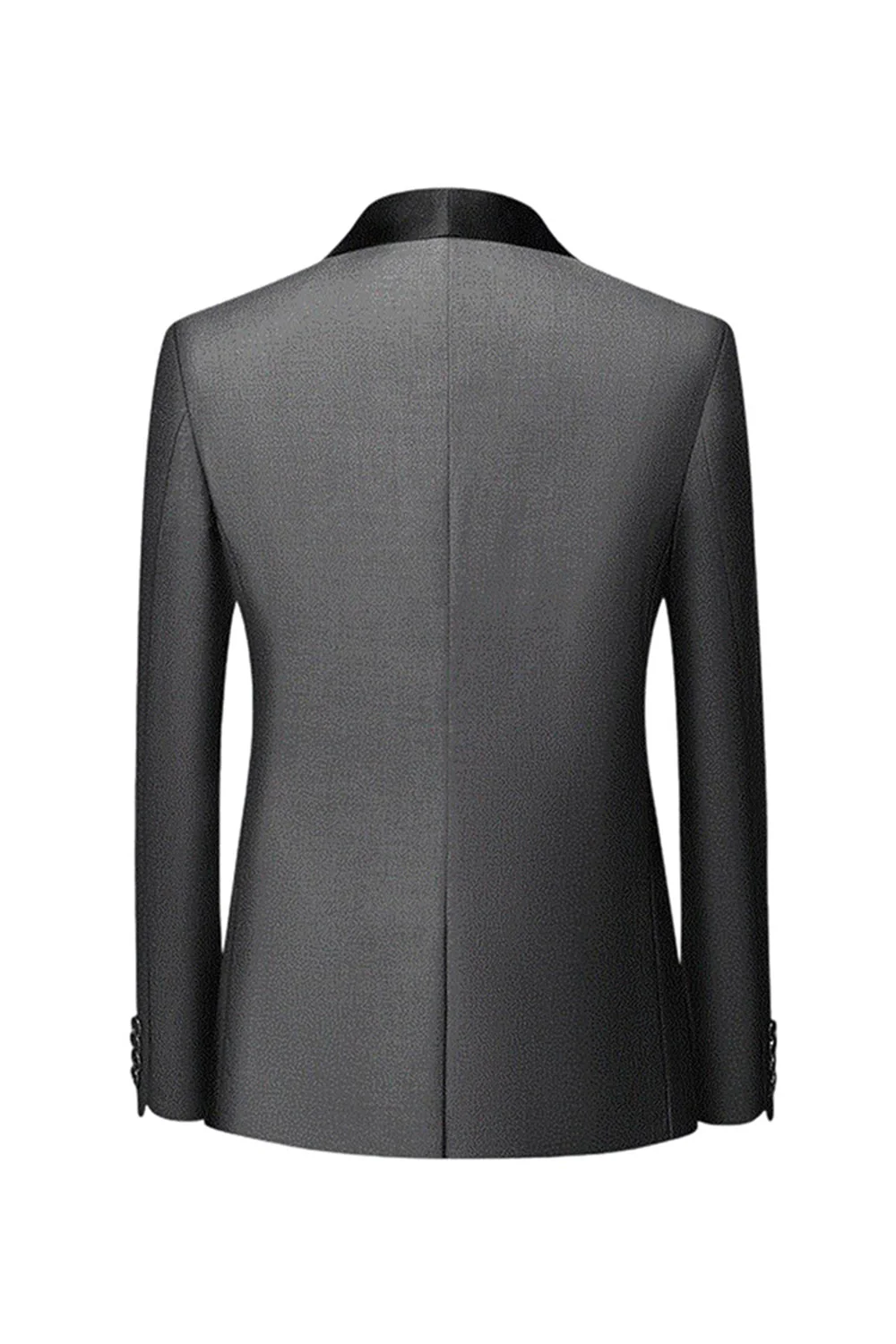 Grey Shawl Lapel Single Breasted Men's Suits - Image 3