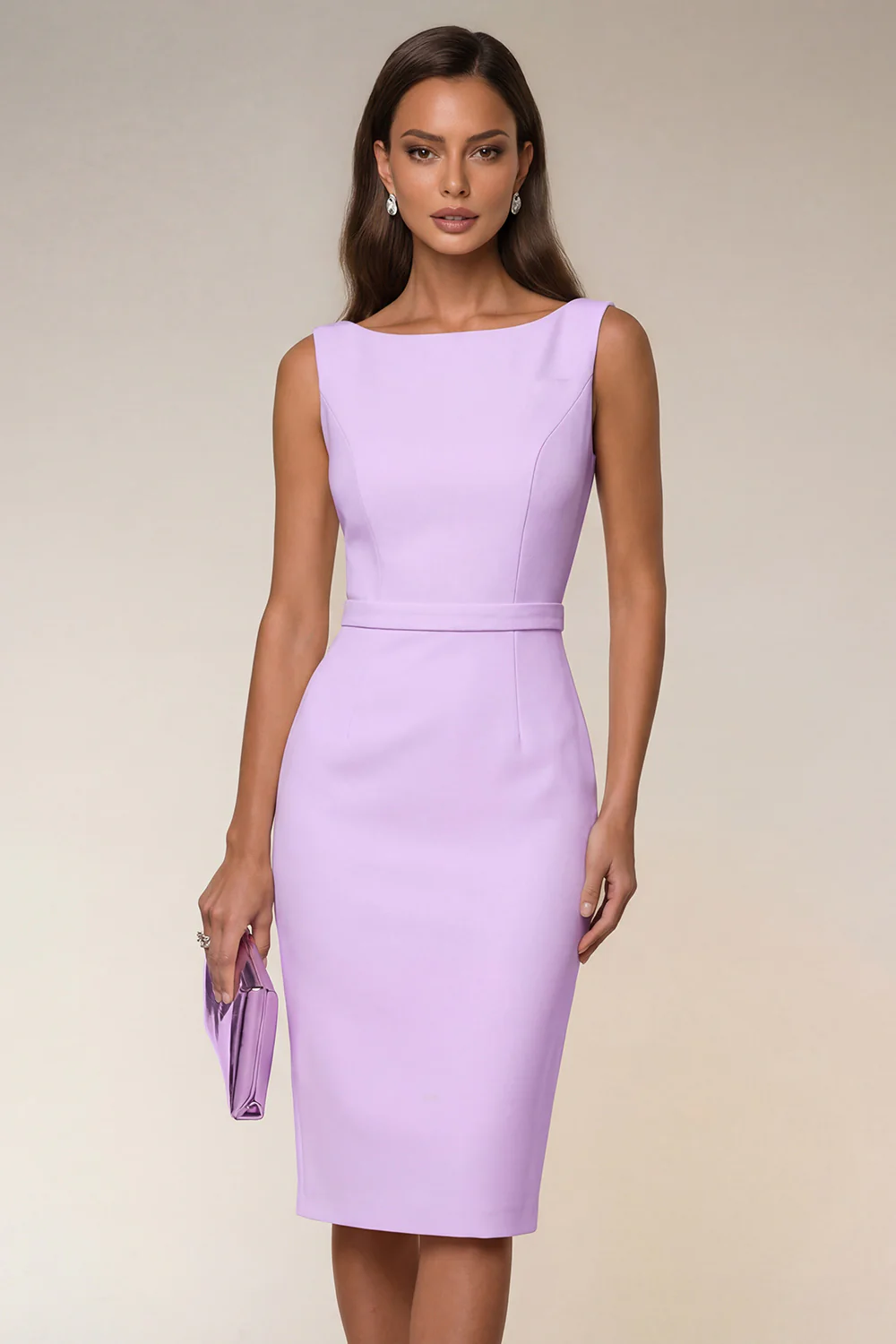 Ivory Bodycon Bateau Neck Midi Work Dress - Image 13