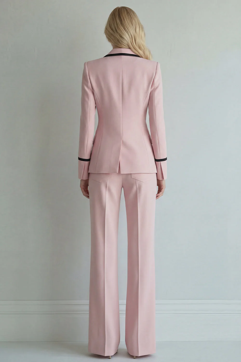 Ivory Peak Lapel Single Breasted 2 Piece Wide Leg Prom Suits - Image 6