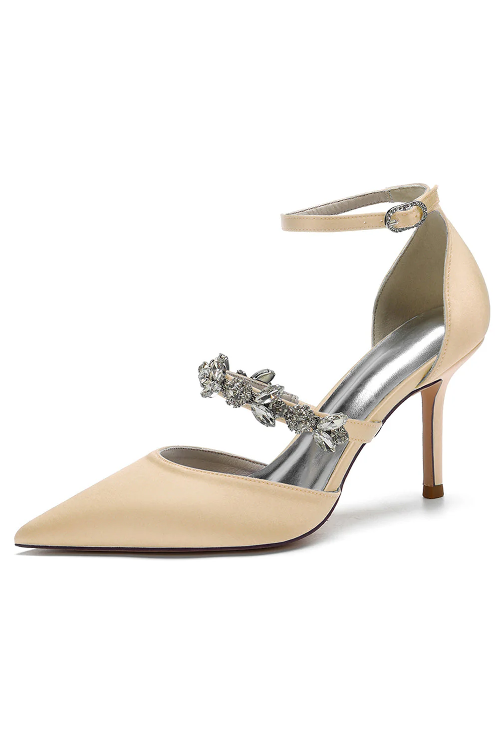 Ivory Rhinestone Pointed High Heels - Image 4