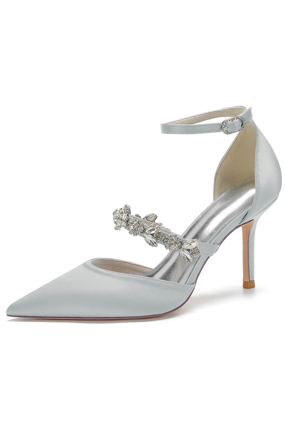 Ivory Rhinestone Pointed High Heels - Image 8