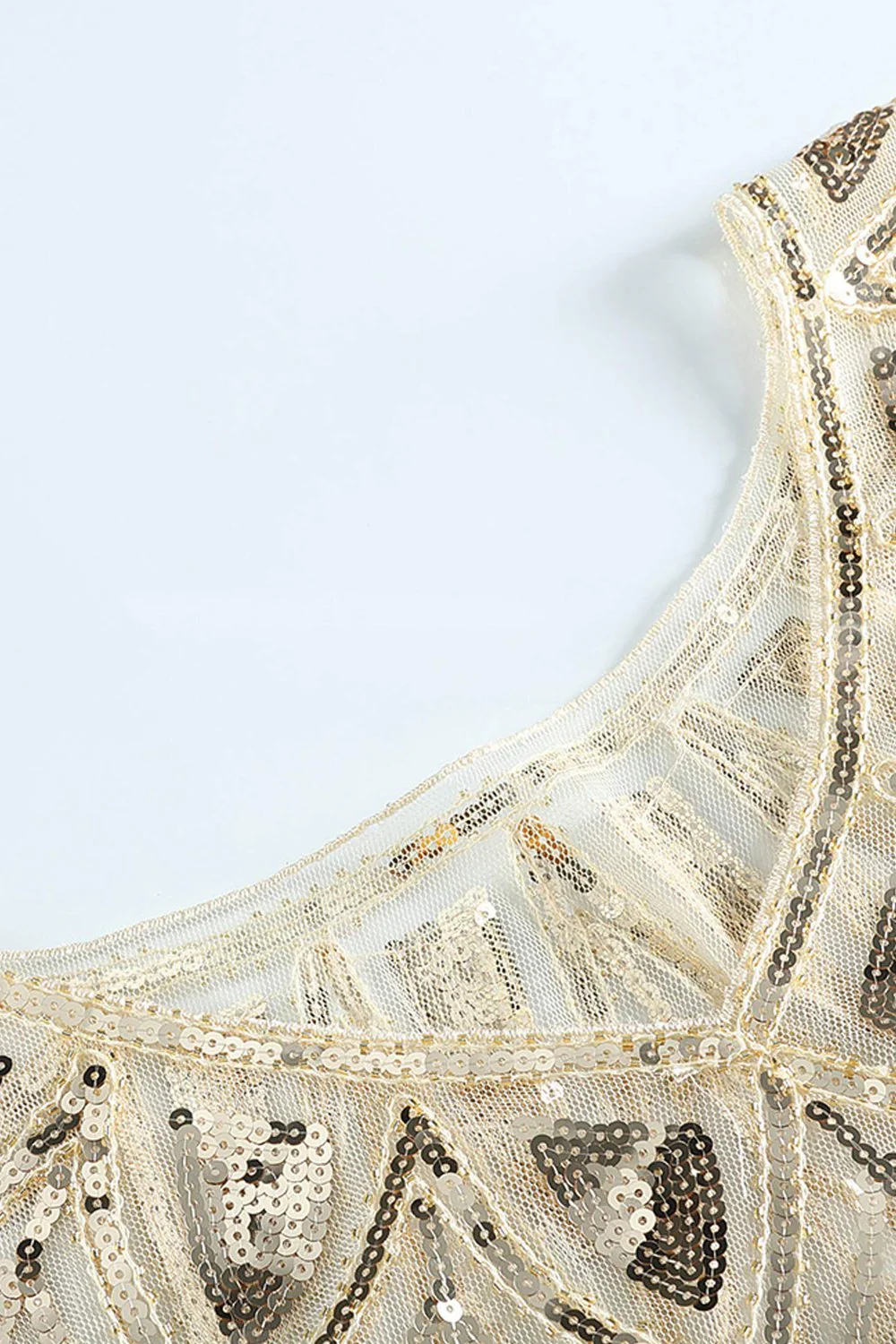 Ivory Sequin Glitter 1920s Cape - Image 3