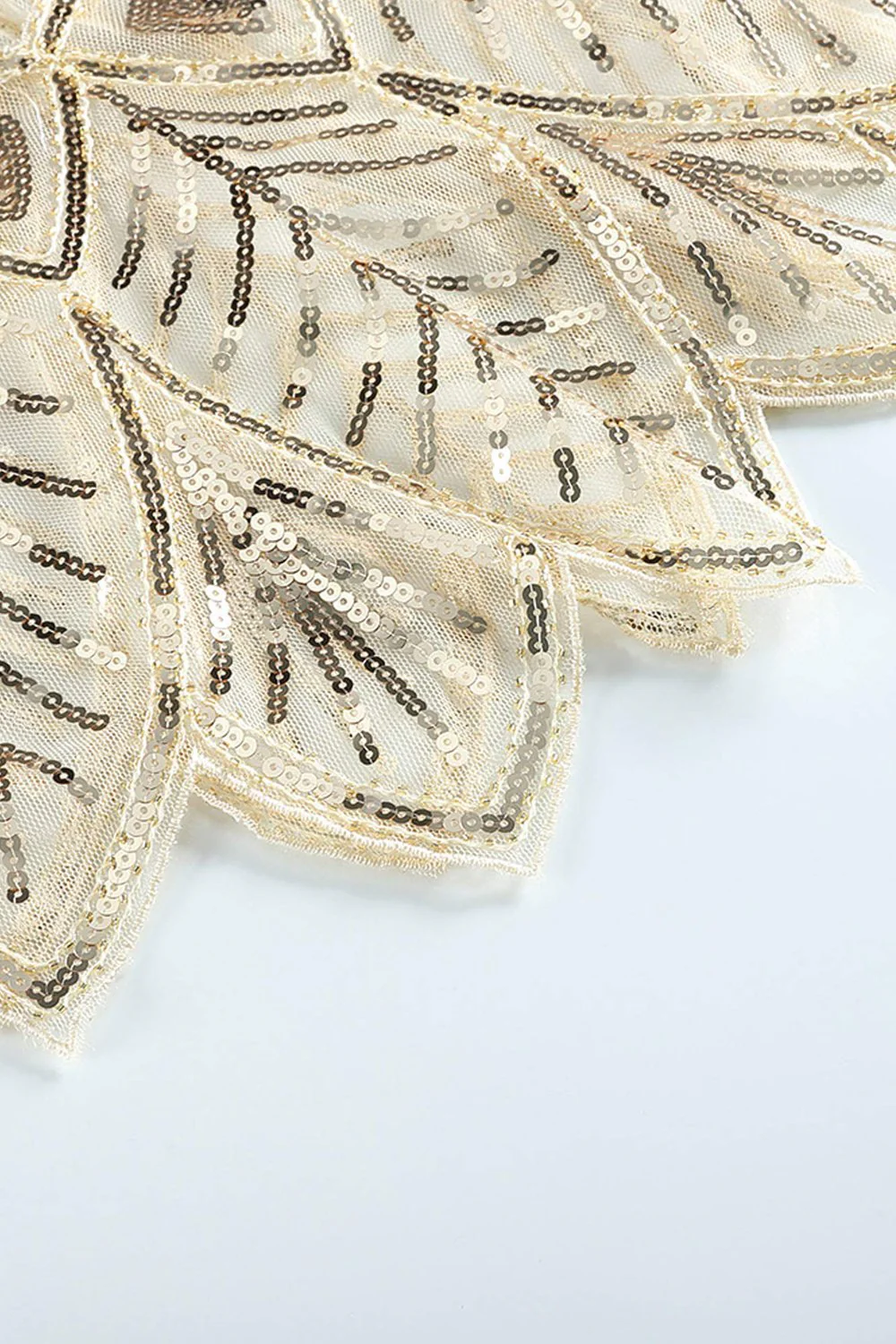 Ivory Sequin Glitter 1920s Cape - Image 4
