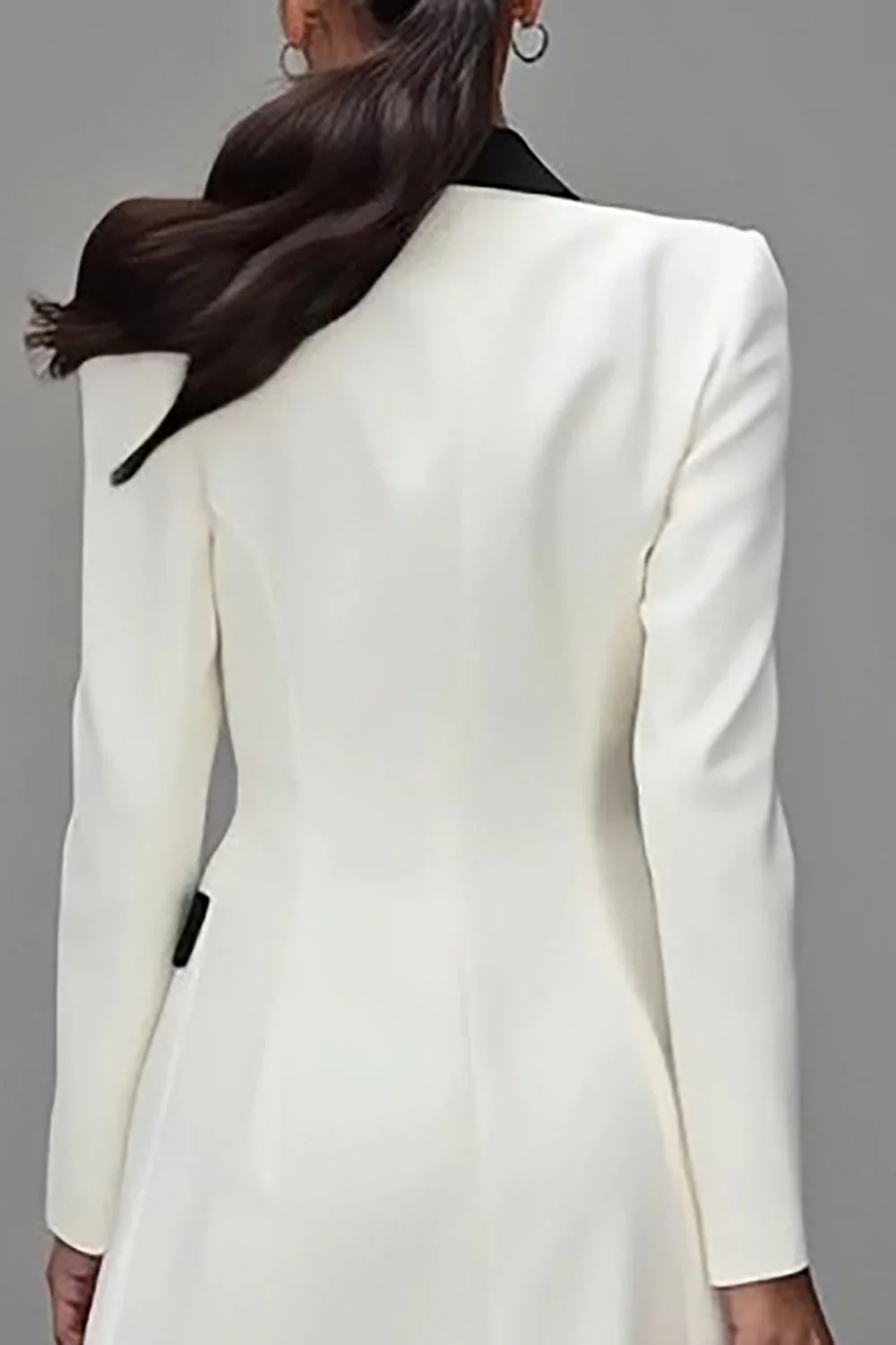 Ivory Shawl Lapel Double Breasted Women's Blazer - Image 4