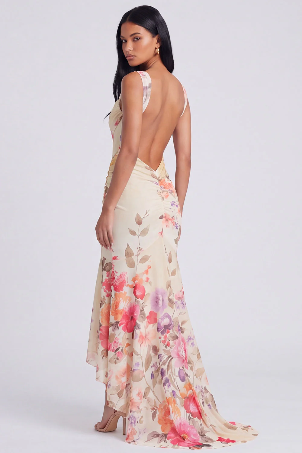 Ivory Mermaid Square Neck Maxi Floral Dress - Image 10
