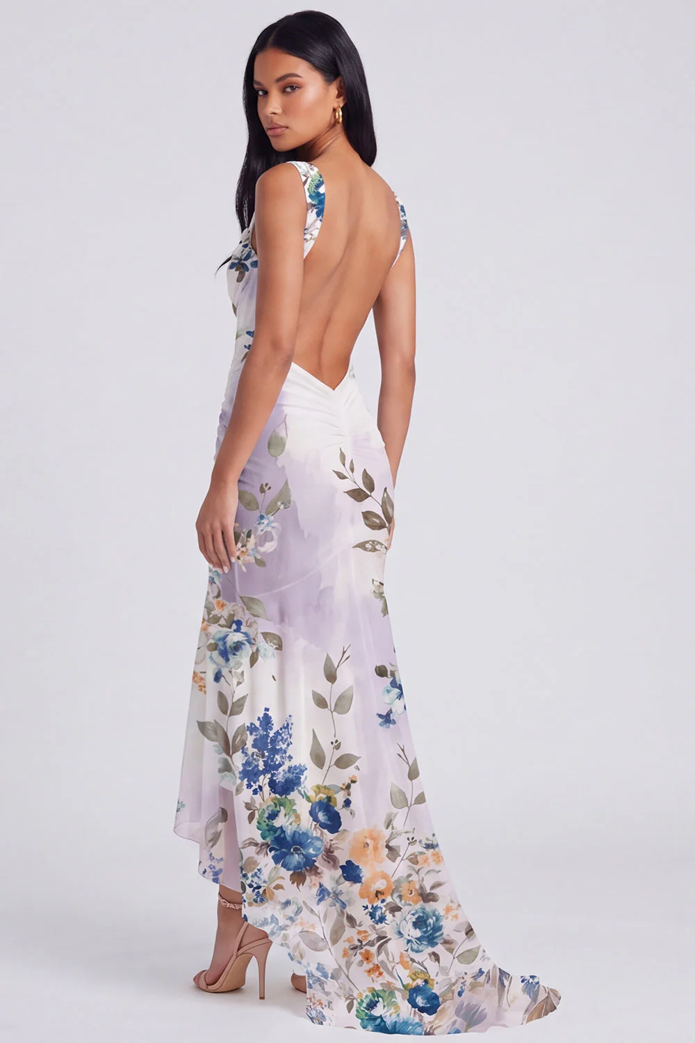 Ivory Mermaid Square Neck Maxi Floral Dress - Image 2