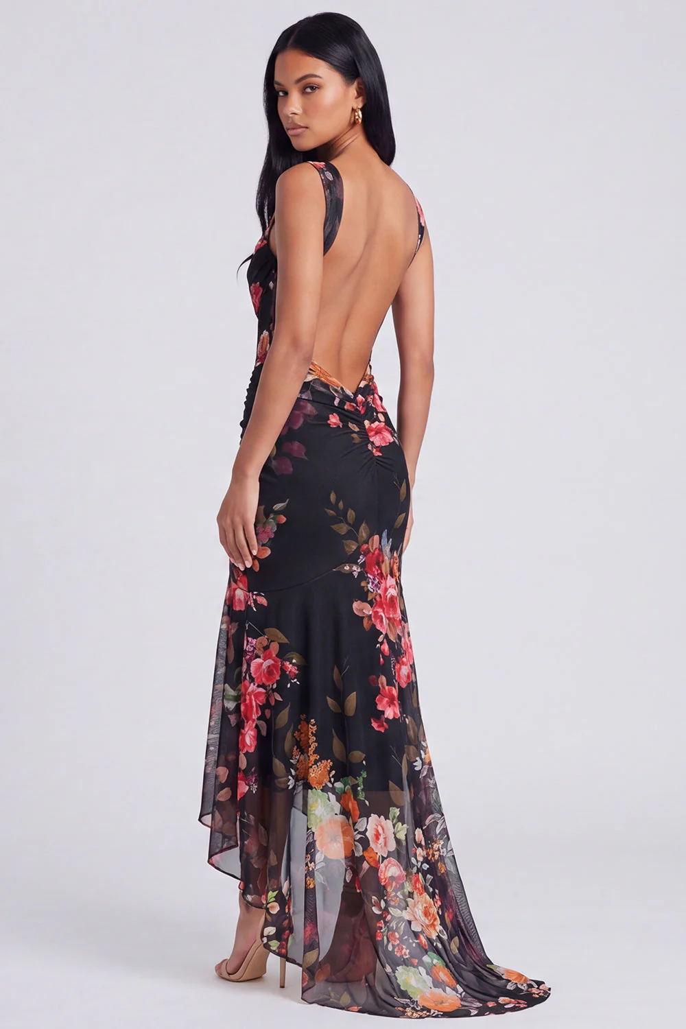 Ivory Mermaid Square Neck Maxi Floral Dress - Image 7