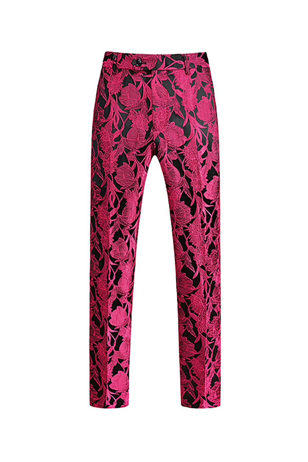 Jacquard Fuchsia 3 Pieces Shawl Lapel Men's Suits - Image 6