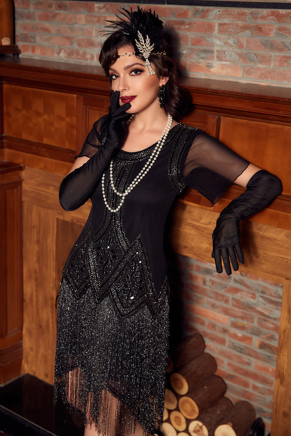 Luxurious Sequined Beaded Fringe 1920s Dress - Image 4