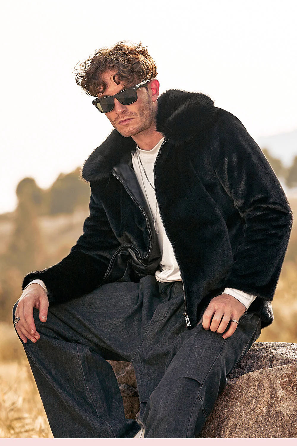 Luxury Faux Fur Winter Thickened Hooded Men's Coat - Image 3