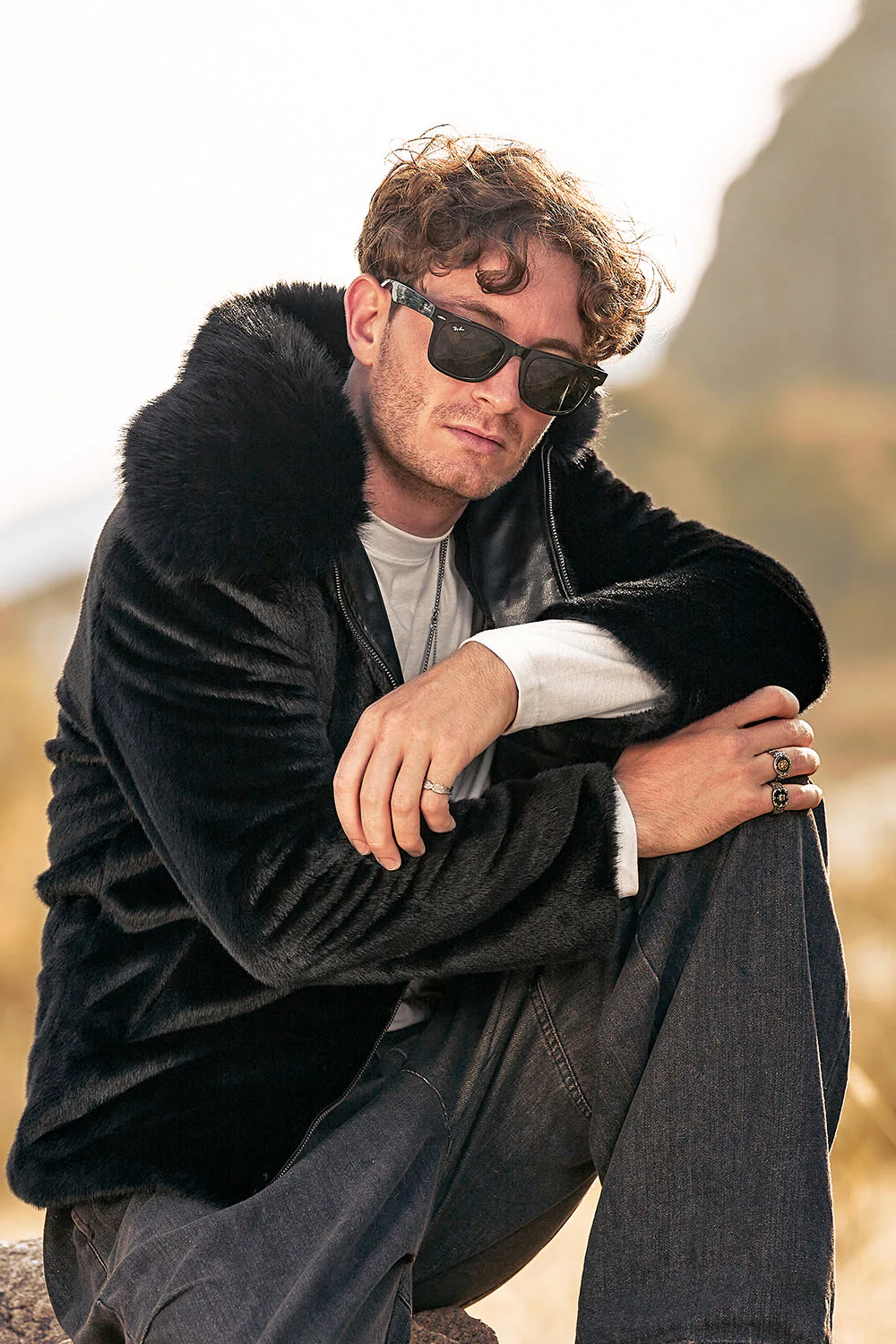 Luxury Faux Fur Winter Thickened Hooded Men's Coat - Image 5