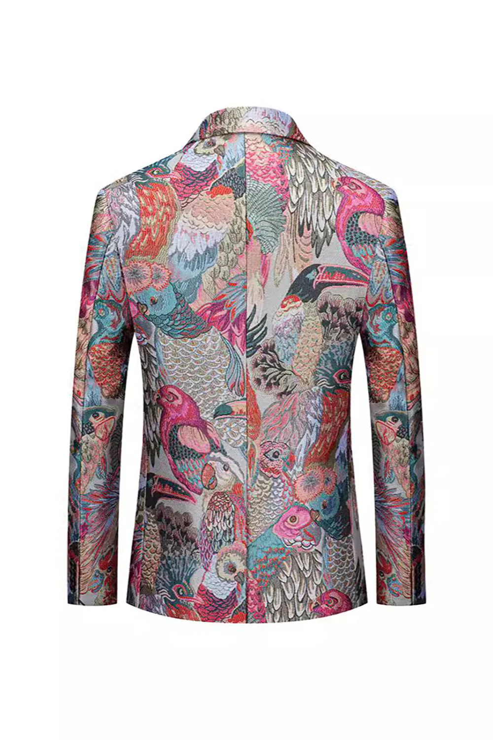 Men's Colourful Notched Lapel One Button Prom Blazer Jacket - Image 2