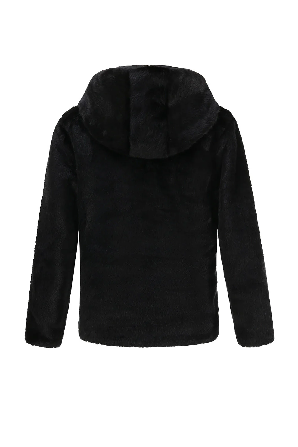 Men's Faux Fur Coat with Hood Winter Black Thickened Luxury - Image 2