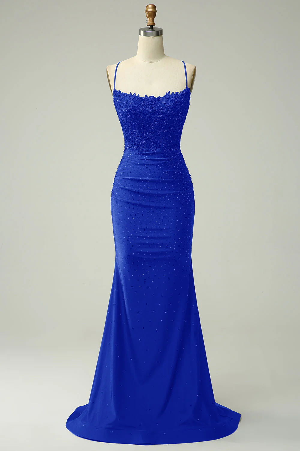 Mermaid Halter Dark Red Prom Dress with Appliques - Image 10