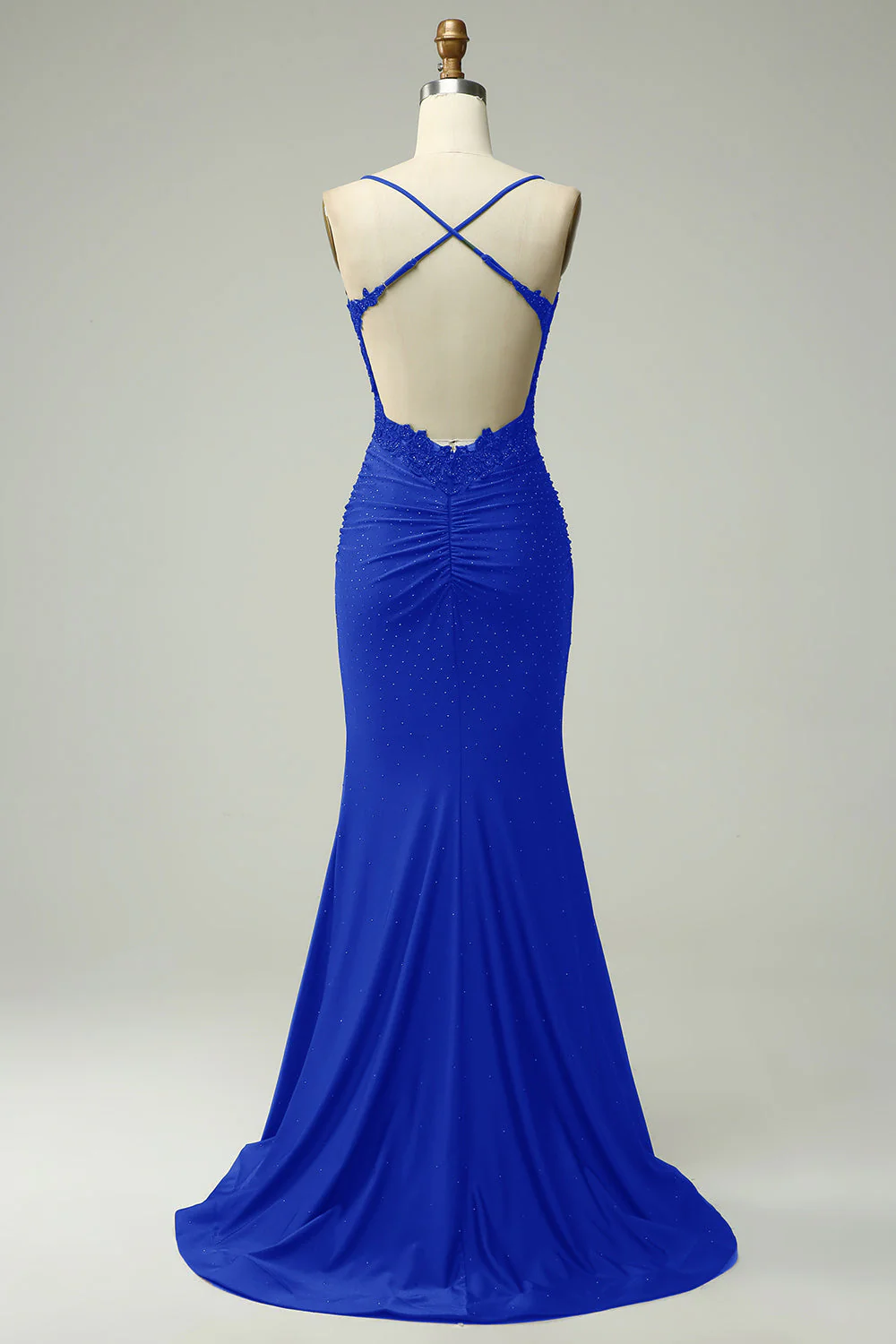 Mermaid Halter Dark Red Prom Dress with Appliques - Image 11