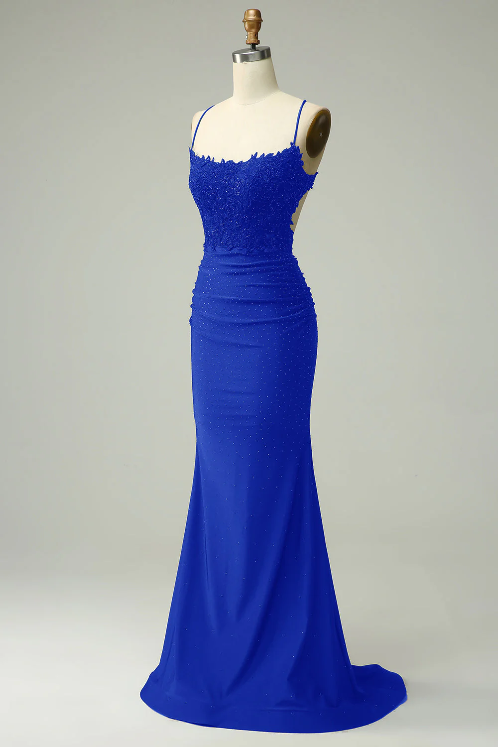 Mermaid Halter Dark Red Prom Dress with Appliques - Image 12