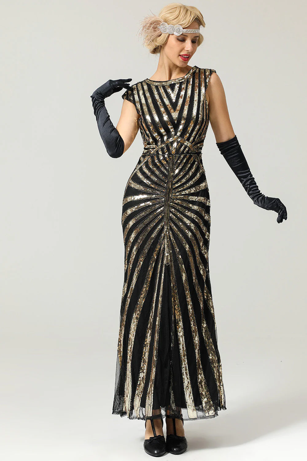 Mermaid Sequined Gatsby 1920s Flapper Dress - Image 10