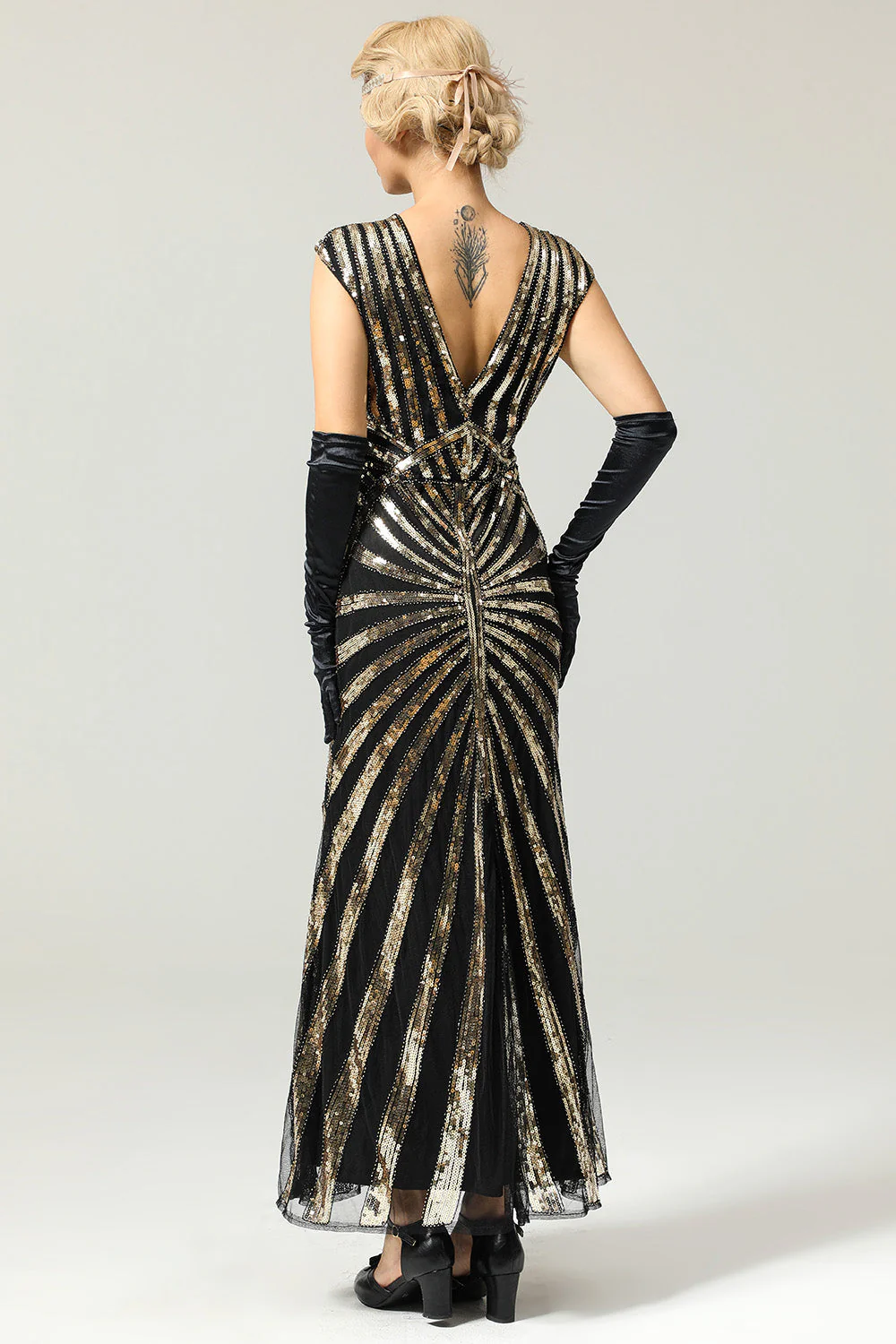 Mermaid Sequined Gatsby 1920s Flapper Dress - Image 11