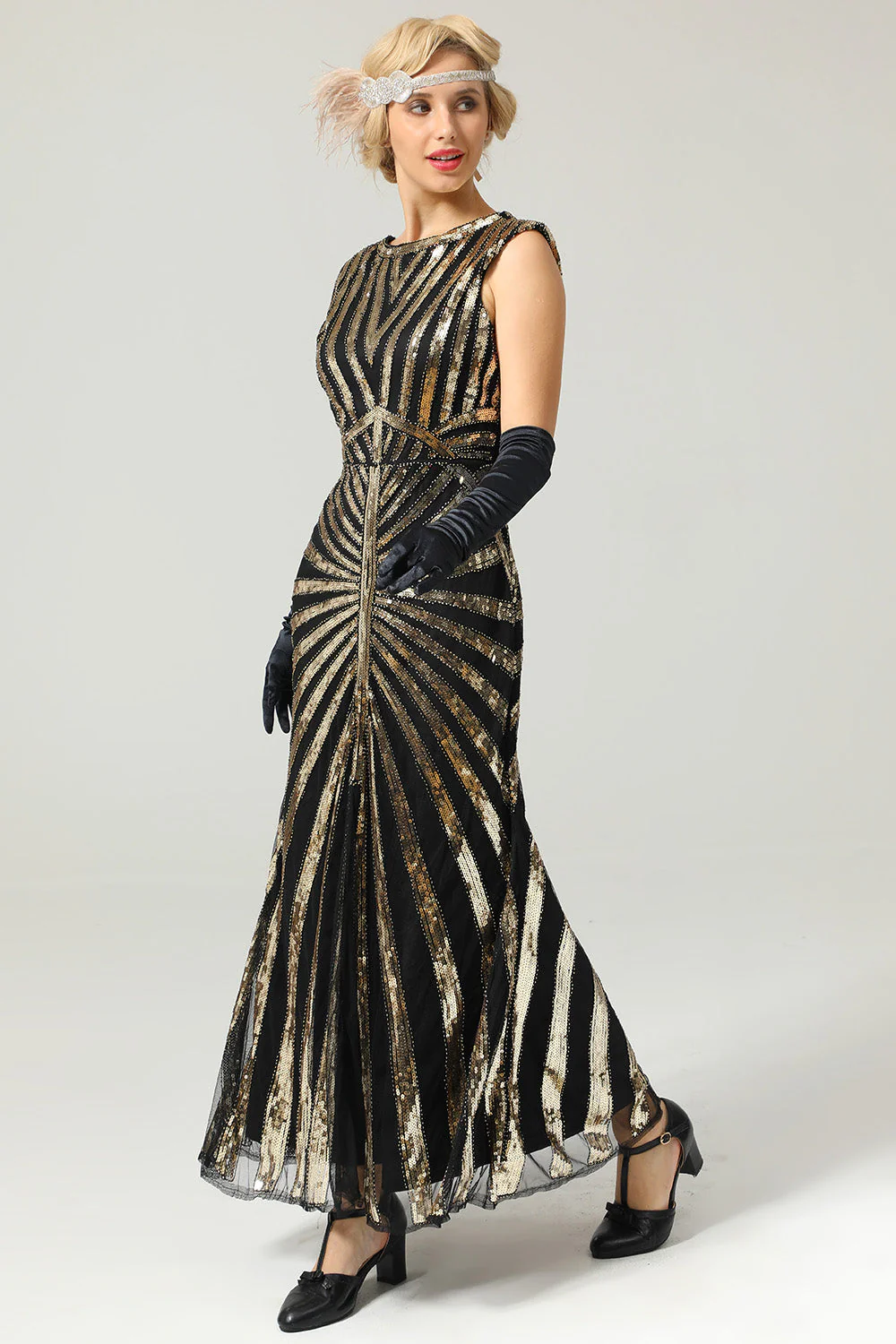 Mermaid Sequined Gatsby 1920s Flapper Dress - Image 12