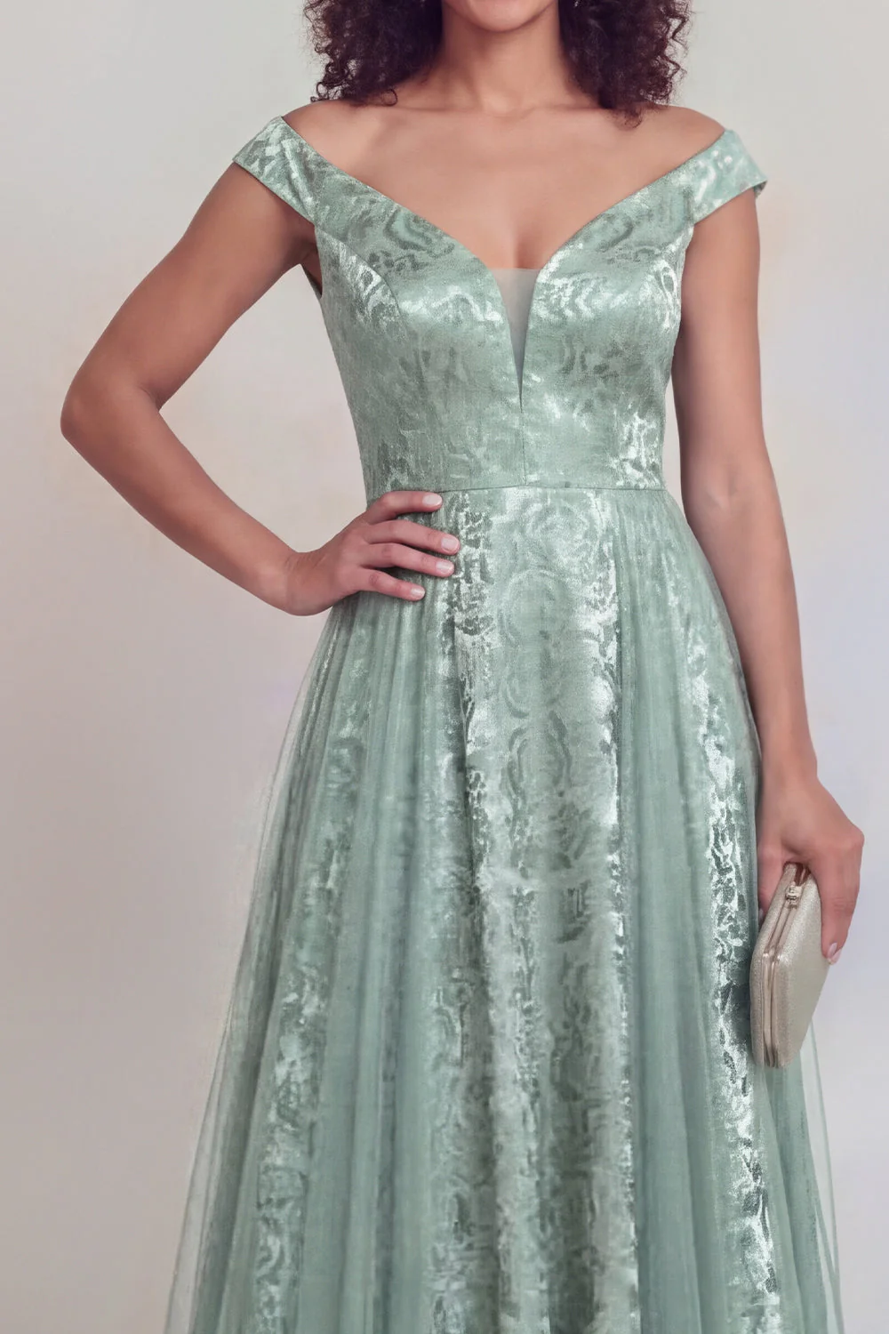 Navy Floral A Line Long Mothe of the Bride Dress - Image 17