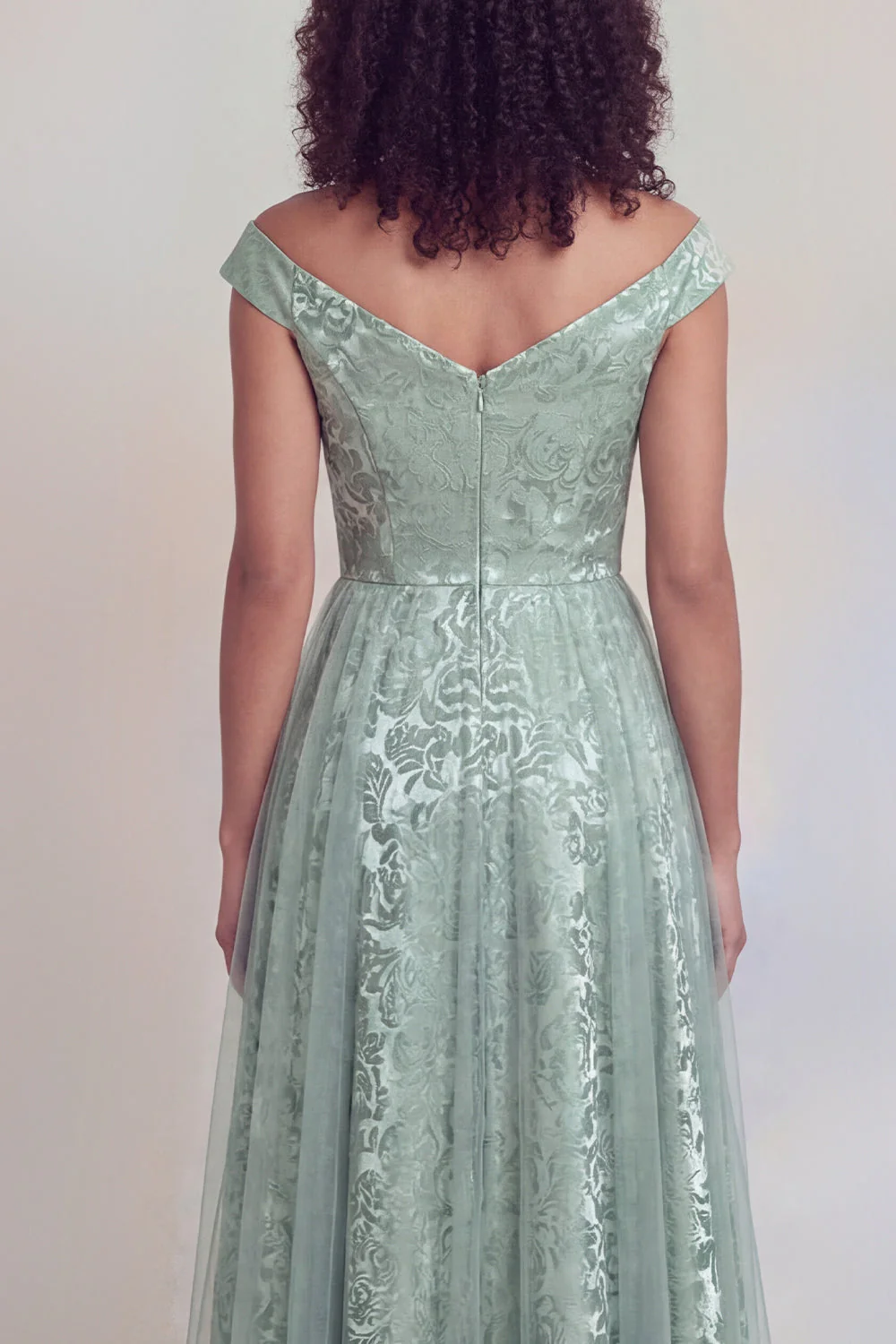 Navy Floral A Line Long Mothe of the Bride Dress - Image 18