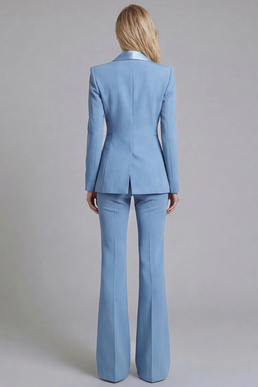 Navy Shawl Lapel 2 Piece Single Breasted Women's Work Suits - Image 4