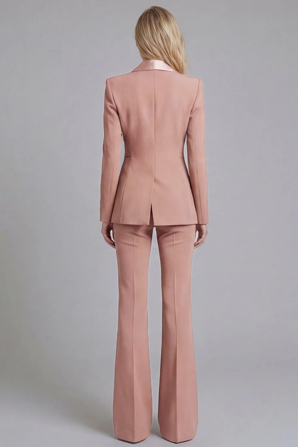 Navy Shawl Lapel 2 Piece Single Breasted Women's Work Suits - Image 6
