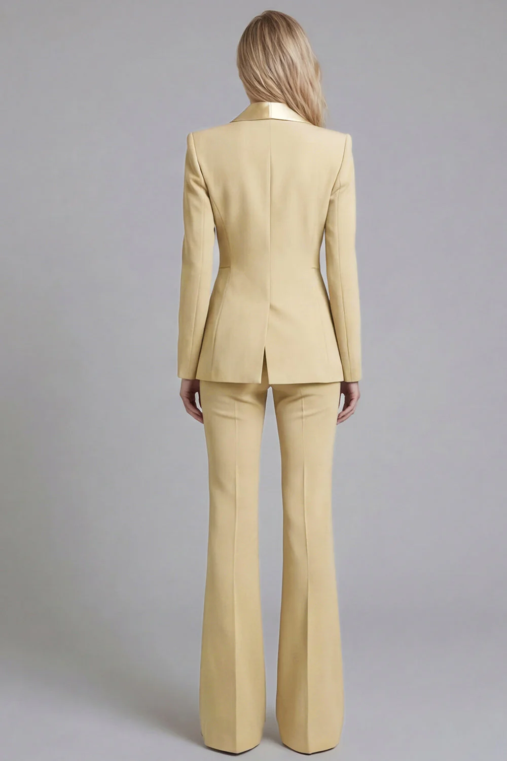 Navy Shawl Lapel 2 Piece Single Breasted Women's Work Suits - Image 8