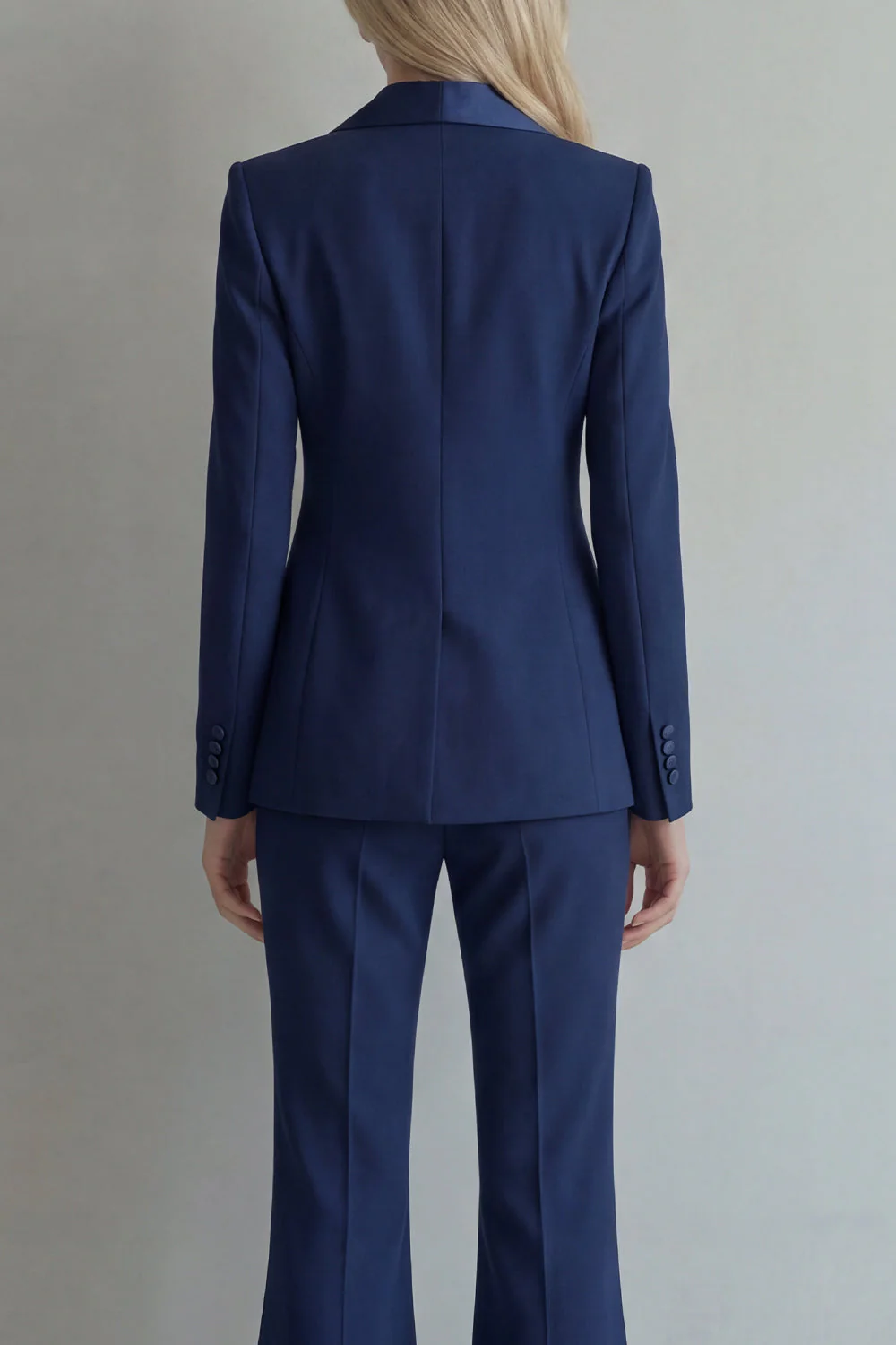 Peak Lapel Blue Double Breasted 2 Piece Women Prom Suits - Image 12