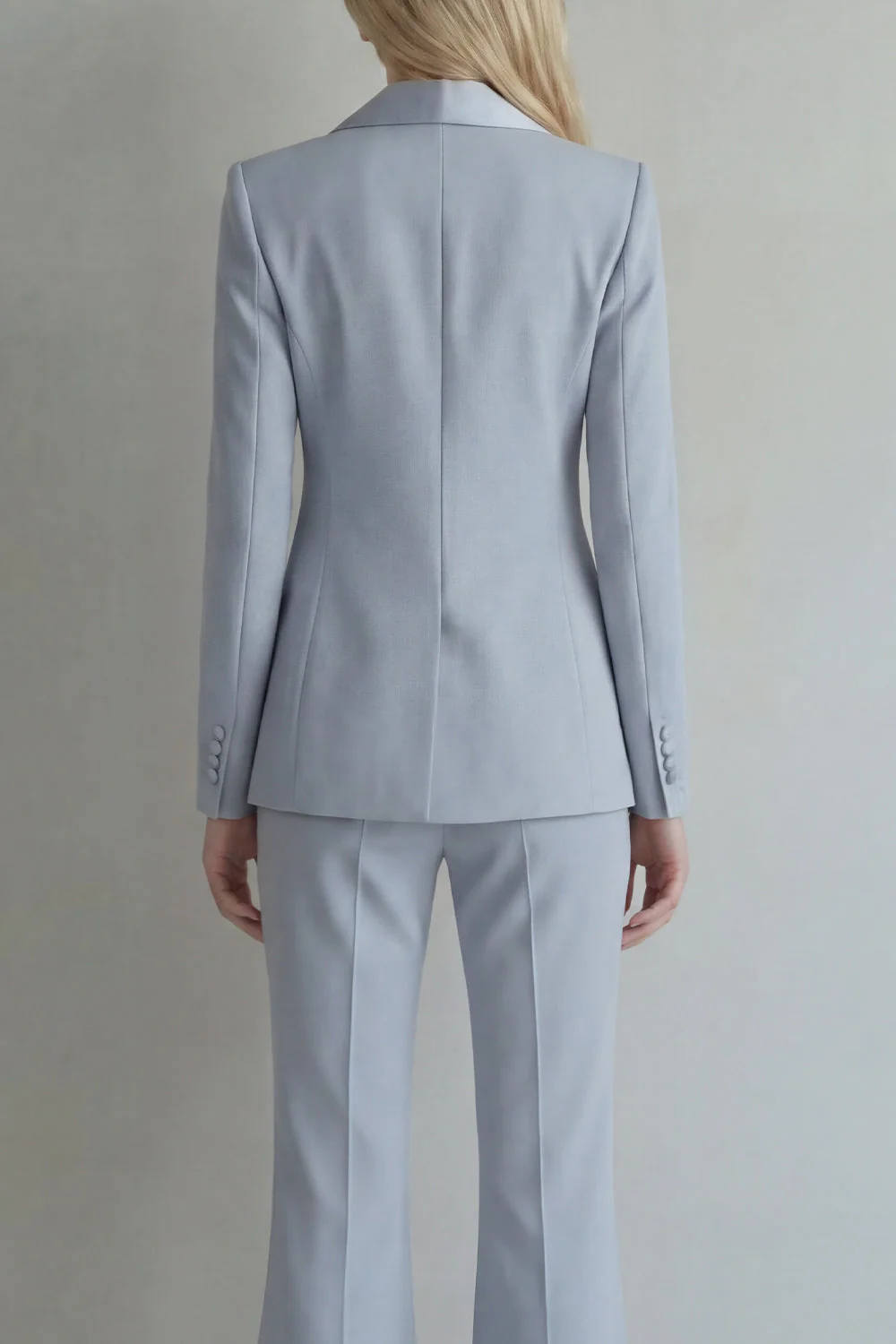 Peak Lapel Blue Double Breasted 2 Piece Women Prom Suits - Image 4