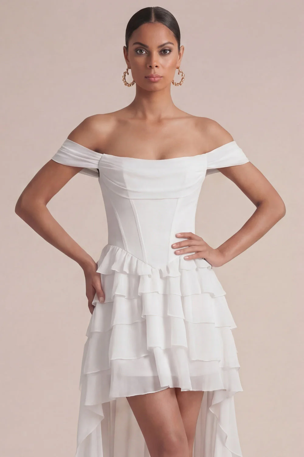 Pink Corset A Line Tiered Ruffle Mini Dress - Image 6