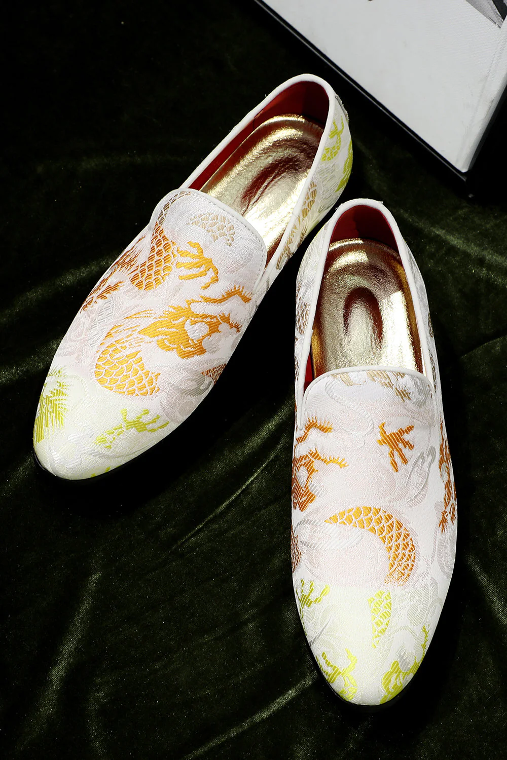 Pink Jacquard Slip-On Men's Shoes - Image 5