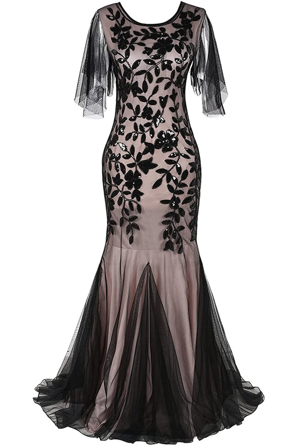 Plus Size Long 1920s Flapper Dress with Sequin - Image 4