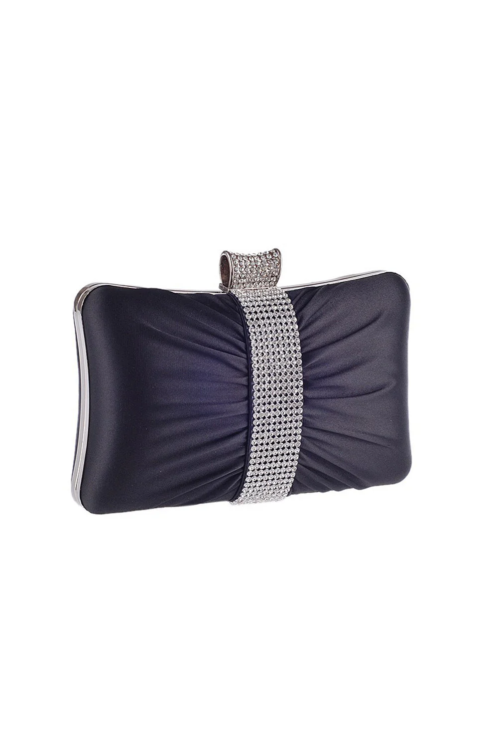 Portable Black Rhinestones Clutch Bag - Image 2