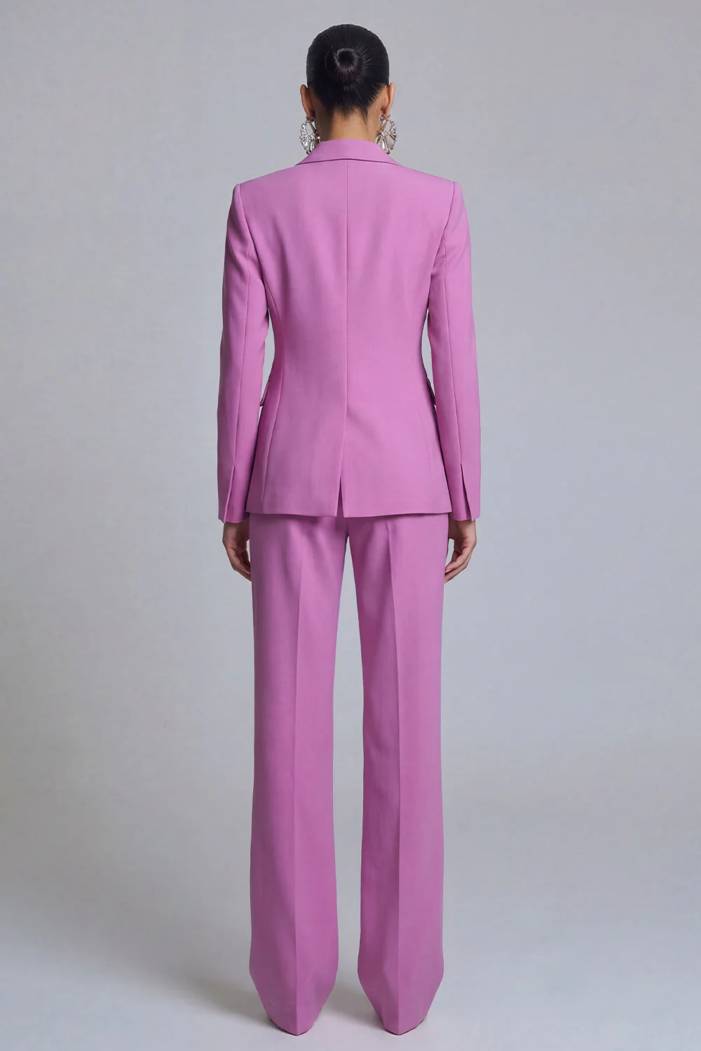 Purple 2 Piece Peak Lapel Women Work Suits - Image 2