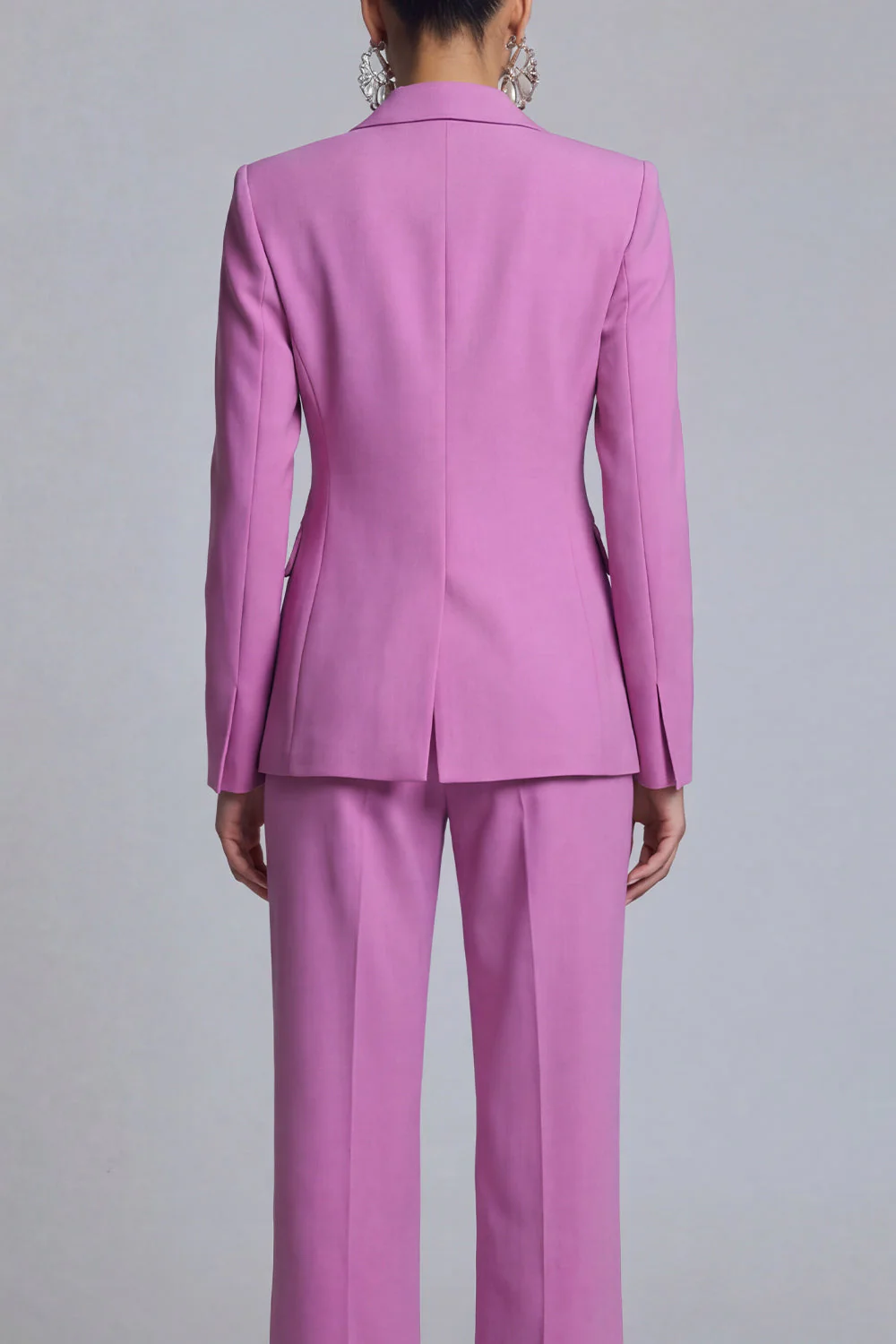 Purple 2 Piece Peak Lapel Women Work Suits - Image 4