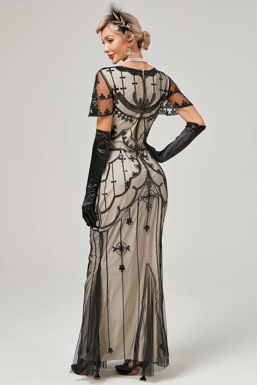 Red Sequins Long 1920s Dress - Image 7