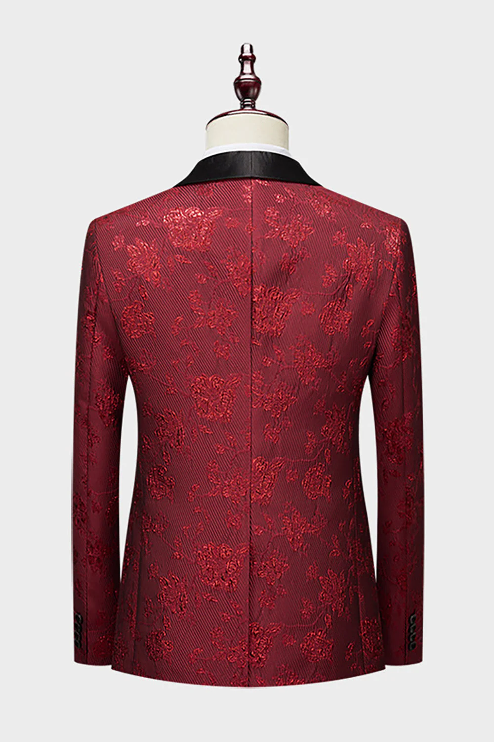 Royal Blue Shawl Lapel Jacquard 2 Pieces Men Suits - Image 14