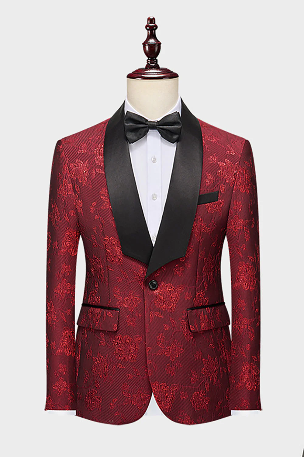 Royal Blue Shawl Lapel Jacquard 2 Pieces Men Suits - Image 15