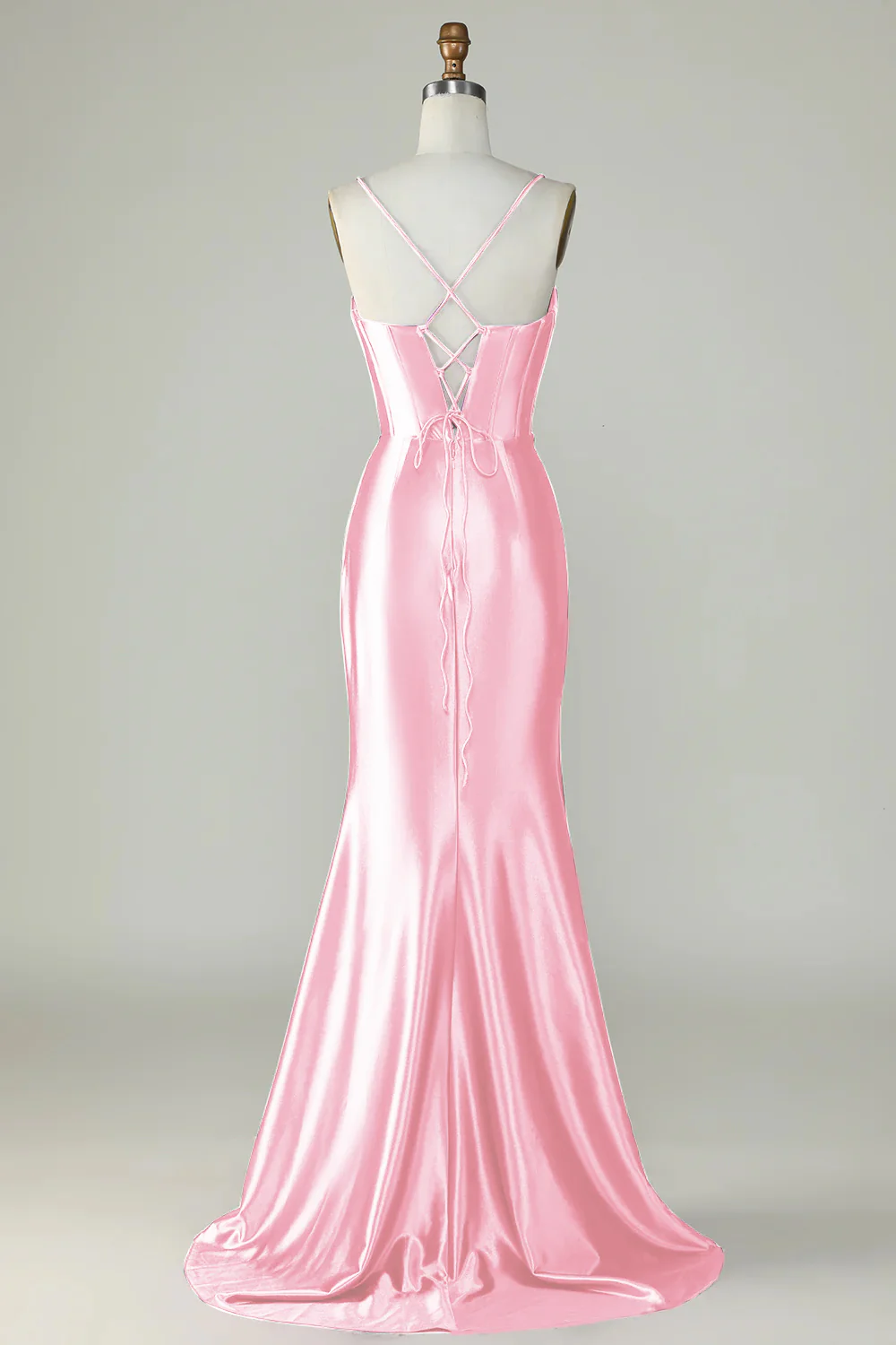 Royal Blue Spaghetti Straps Mermaid Long Prom Dress With Slit - Image 14