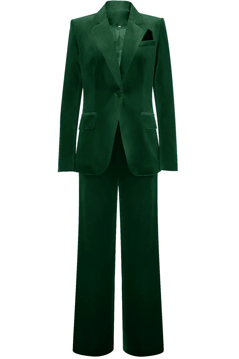 Royal Blue Velvet Single Button Women's Suits - Image 10