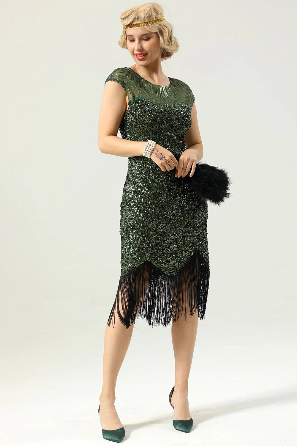 Sequins 1920s Fringe Dress - Image 10