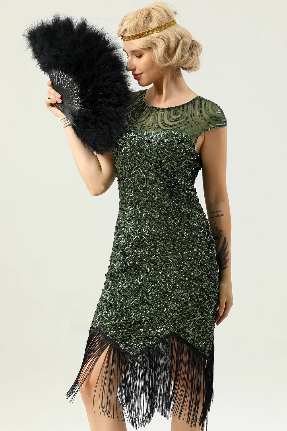 Sequins 1920s Fringe Dress - Image 11