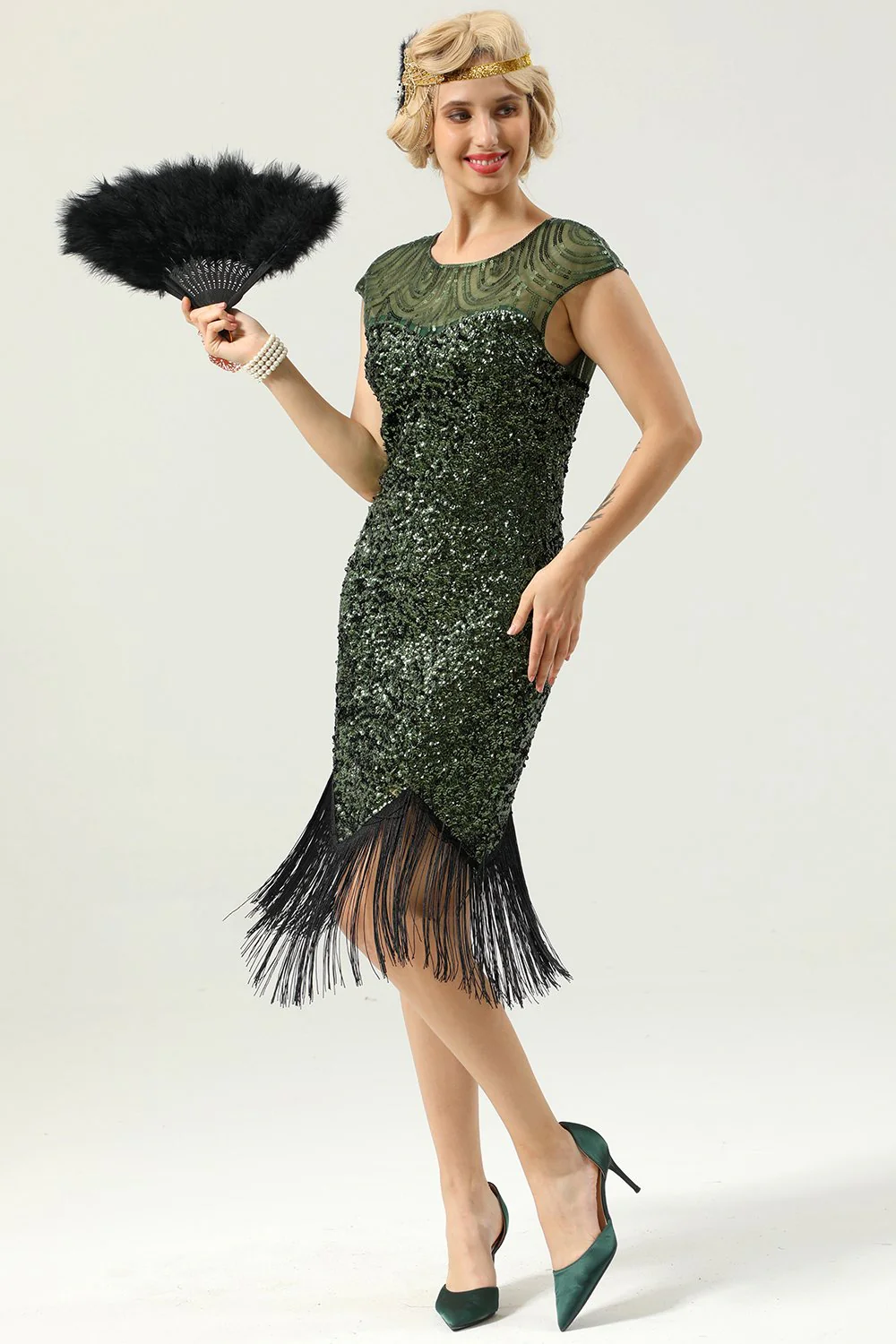 Sequins 1920s Fringe Dress - Image 12