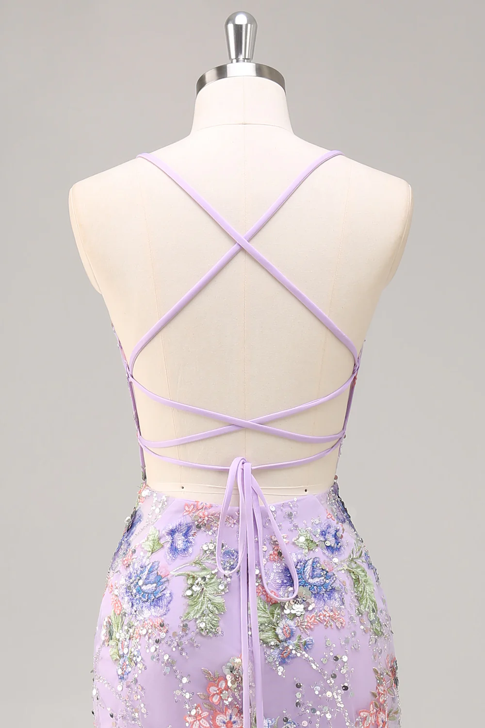Sequins Mermaid Spaghetti Straps Pink Prom Dress with Appliques - Image 24