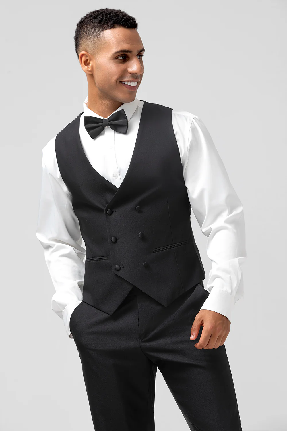 Black Shawl Lapel Single Breasted 3 Pieces Men's Suits - Image 4