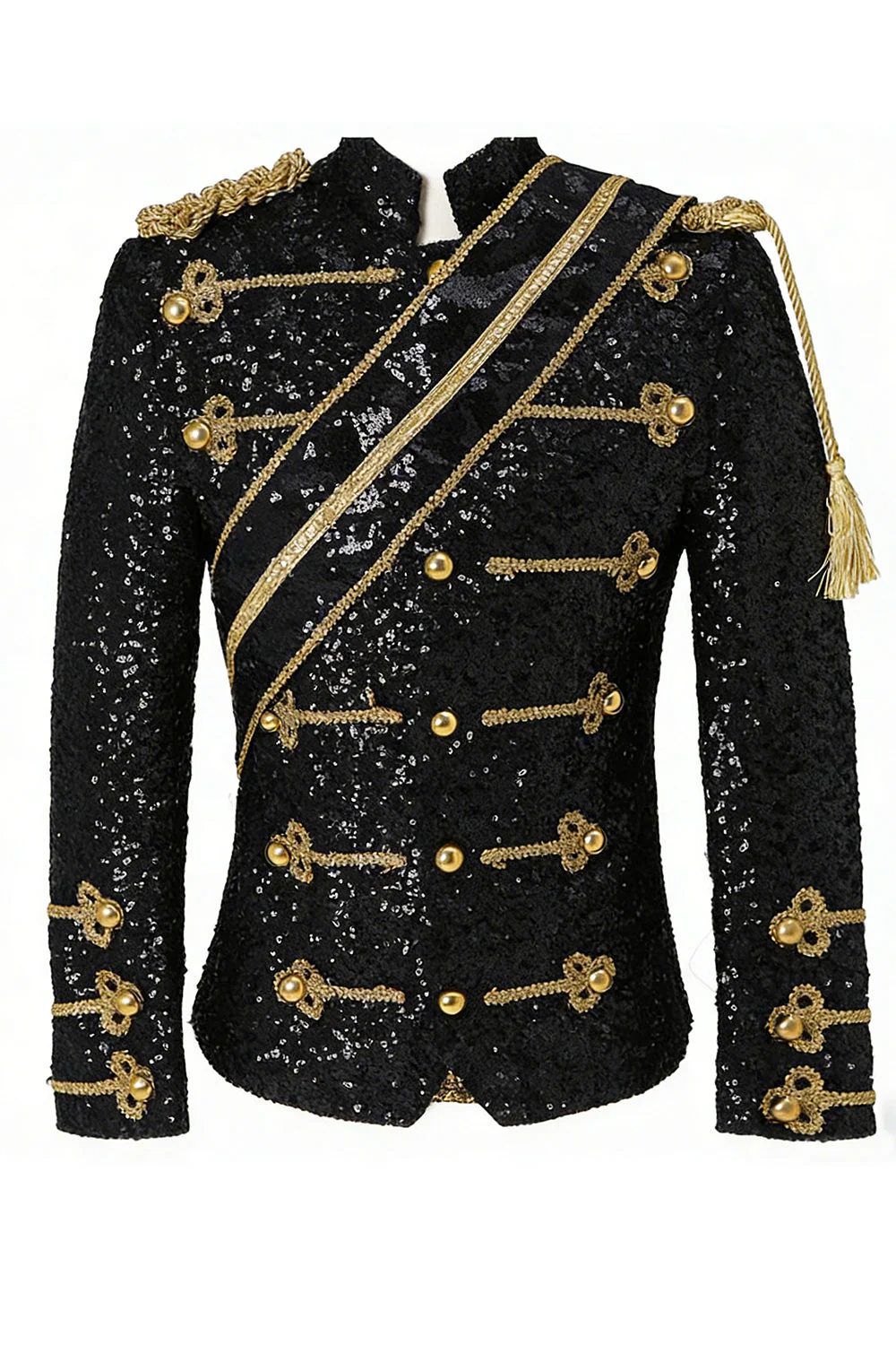 Black Single Breasted Men's Prom Suits with Sequins - Image 4
