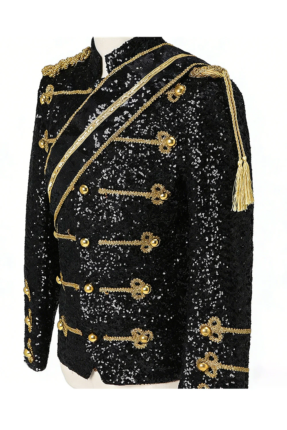 Black Single Breasted Men's Prom Suits with Sequins - Image 5